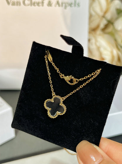 [Angela Schmuck] KLEEBLATT BERGKRISTALL ROSÉGOLD HALSKETTE
