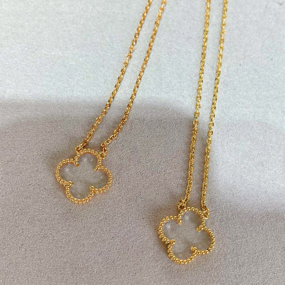 [Angela Schmuck] KLEEBLATT BERGKRISTALL ROSÉGOLD HALSKETTE