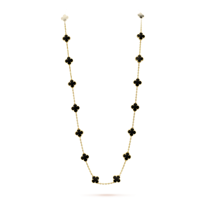 [Angela Jewellery]CLOVER 20 MOTIFS ONYX NECKLACE