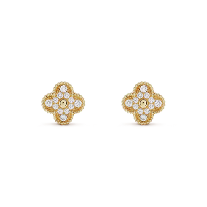 [Angela Jewellery]CLOVER MEDIUM 1 MOTIFS VOLLE DIAMANT-OHRRINGE