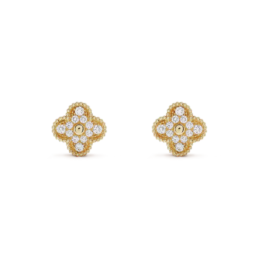 [Angela Jewellery]CLOVER MEDIUM 1 MOTIFS VOLLE DIAMANT-OHRRINGE
