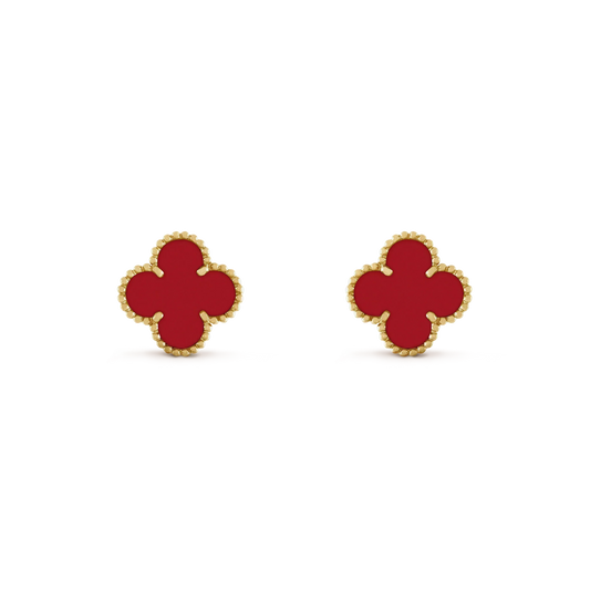 [Angela Jewellery]CLOVER MINI 9.5MM CARNELIAN EARRINGS