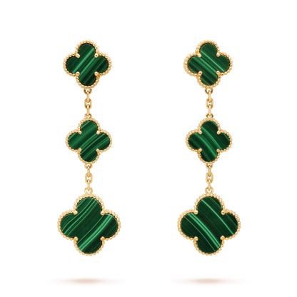 [Angela Schmuck]KLEEBLATT MALACHIT 3 MOTIVE GOLD 