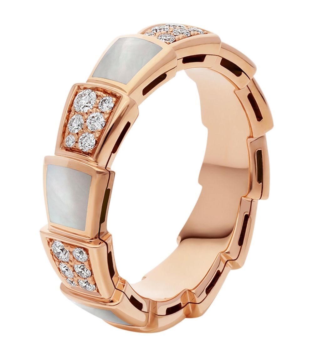 [Angela Jewellery] Serpenti Ring Roségold mit Perlmutt-Diamanten, 4 mm
