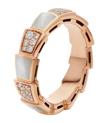 [Angela Jewellery] Serpenti Ring Roségold mit Perlmutt-Diamanten, 4 mm
