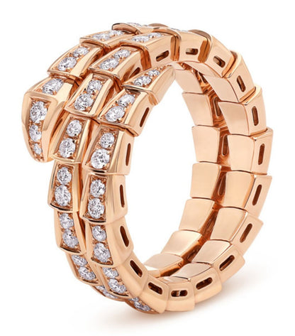 [Angela Jewellery]SERPENTI RING ROTGOLD DIAMANT DOPPELREIHIG