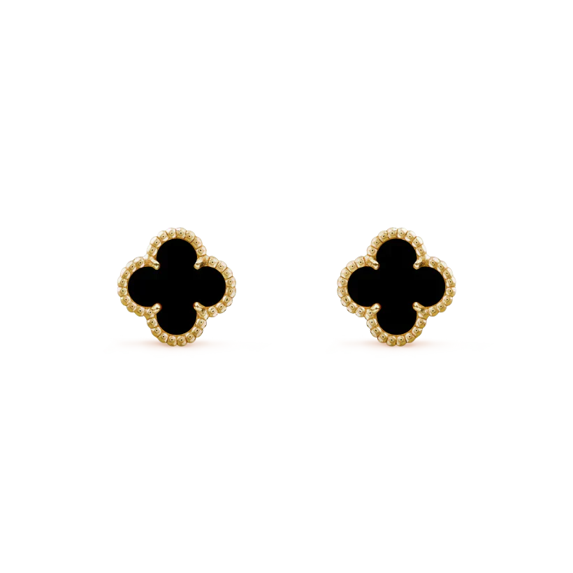 [Angela Schmuck]CLOVER MINI 9,5MM SCHWARZE MOP-OHRRINGE