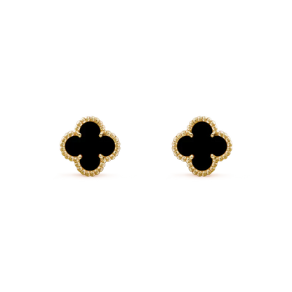 [Angela Schmuck]CLOVER MINI 9,5MM SCHWARZE MOP-OHRRINGE