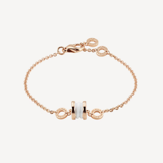 [Angela Jewellery]ZERO 1 SOFT PINK GOLD AND WHITE CERAMIC BRACELET