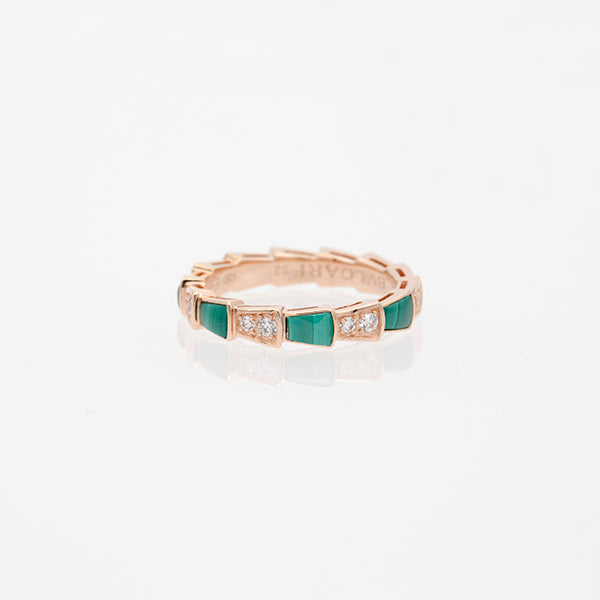 [Angela Jewellery]SERPENTI RING ROTGOLD MALACHIT DIAMANT 3MM