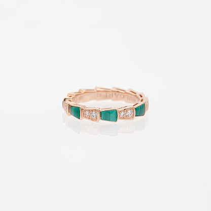 [Angela Jewellery]SERPENTI RING ROTGOLD MALACHIT DIAMANT 3MM