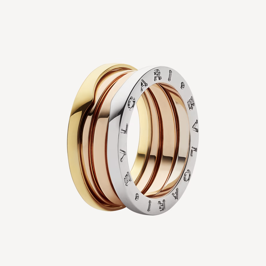 [Angela Jewellery]ZERO 1 THREE-BAND ROSE WHITE AND YELLOW RING