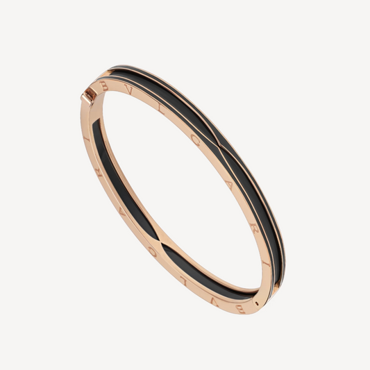 [Angela Jewellery]ZERO 1 PINK GOLD WITH MATTE BLACK CERAMIC BRACELET