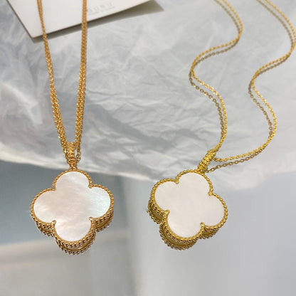 [アンジェラジュエリー]クローバー 25mm モップ ラージペンダントネックレス