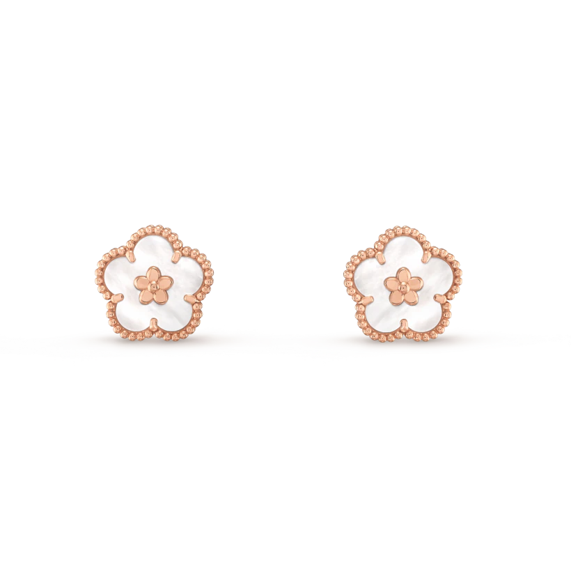 [Angela Schmuck] GLÜCKLICHE ROSA GOLD WEISSE MOP OHRRINGE 