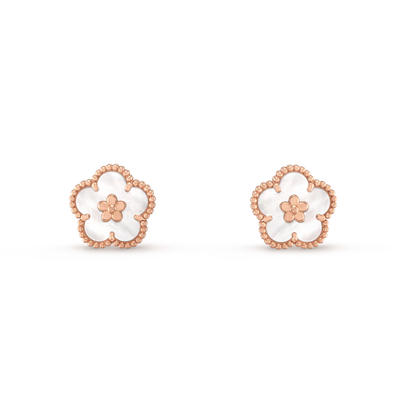 [Angela Schmuck] GLÜCKLICHE ROSA GOLD WEISSE MOP OHRRINGE 