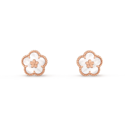 [Angela Schmuck] GLÜCKLICHE ROSA GOLD WEISSE MOP OHRRINGE 