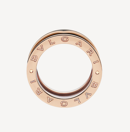 [Angela Jewellery]ZERO 1 TWO-BAND WITH MATTE BLACK CERAMIC PINK GOLD RING