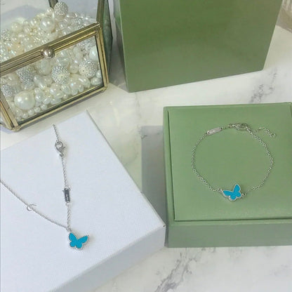 [Angela Schmuck] SCHMETTERLING TÜRKIS SCHMETTERLINGSARMBAND SILBER