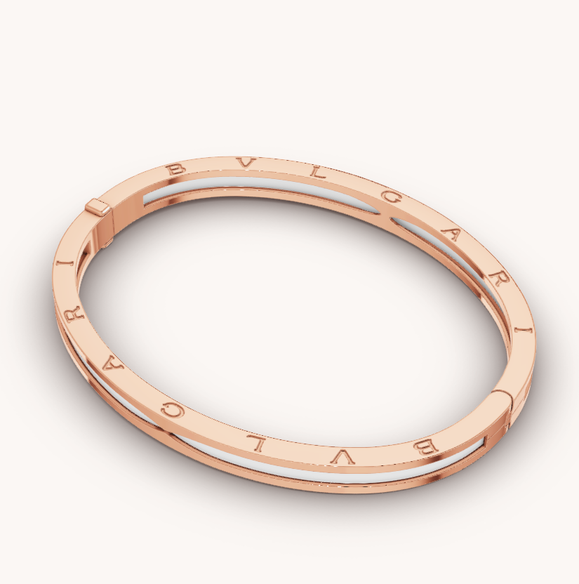 [Angela Jewellery]ZERO 1 PINK GOLD WITH WHITE CERAMIC BRACELET