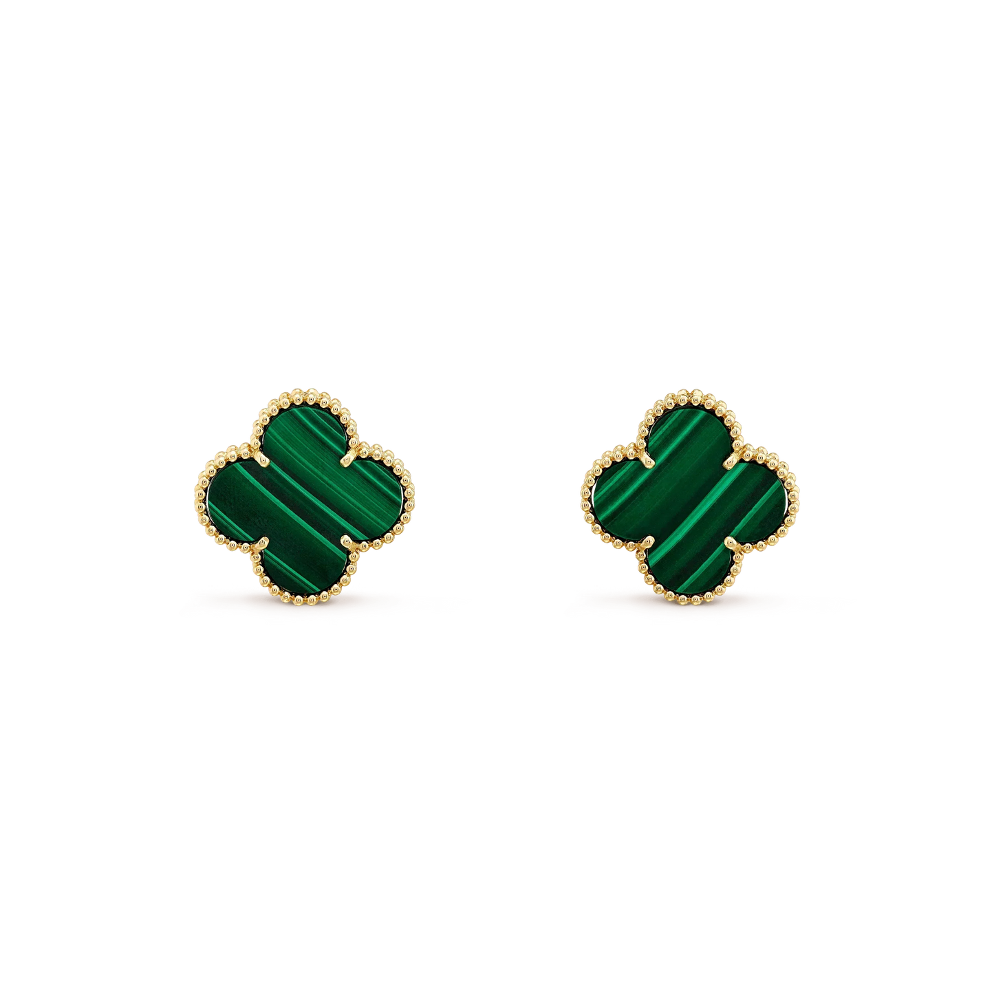 [Angela Schmuck]CLOVER MINI 9,5MM MALACHIT OHRRINGE