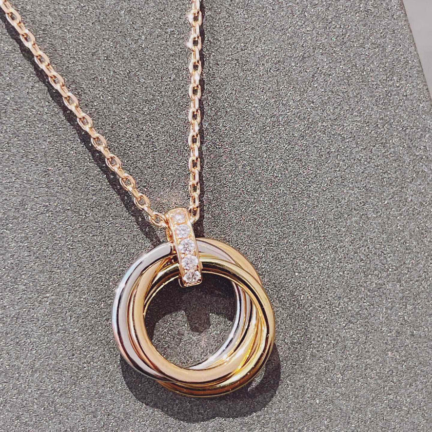 [アンジェラジュエリー]トリニティネックレス ゴールド ダイヤモンド