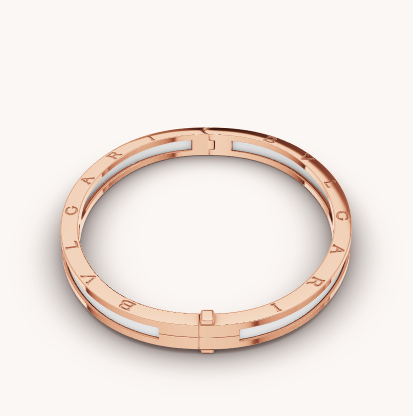 [Angela Jewellery]ZERO 1 PINK GOLD WITH WHITE CERAMIC BRACELET