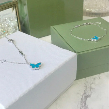 [Angela Schmuck] SCHMETTERLING TÜRKIS SCHMETTERLINGSARMBAND SILBER