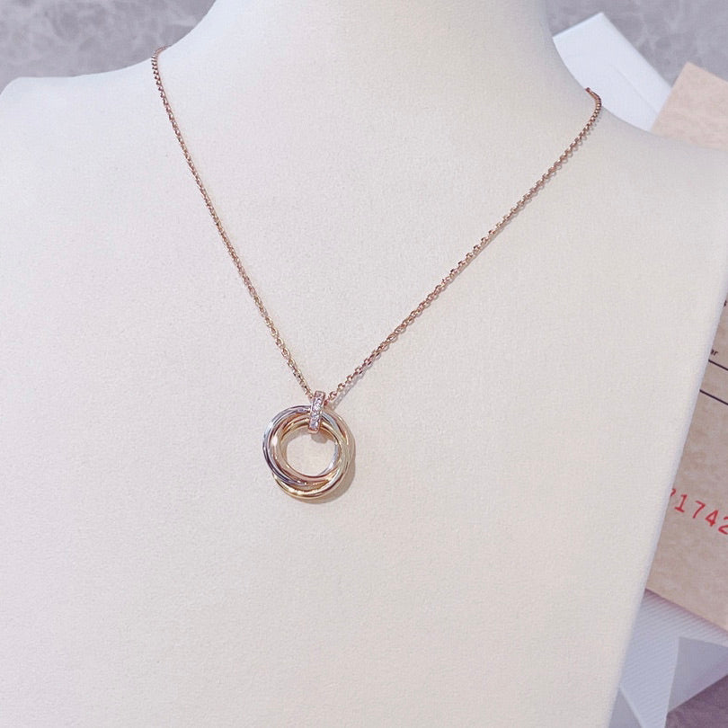 [アンジェラジュエリー]トリニティネックレス ゴールド ダイヤモンド