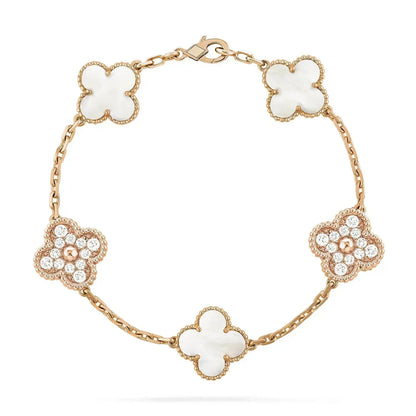 [Angela Schmuck]KLEE-ARMBAND 5 MOTIV WEISSER MOP-DIAMANT 