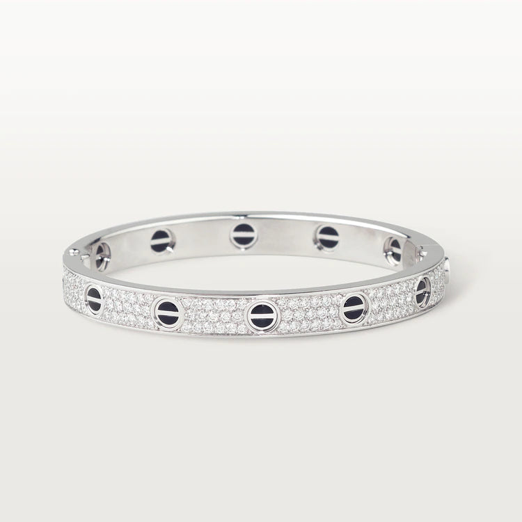 [Angela Schmuck] Liebesarmband, 6,1 mm, mit Diamanten besetzt, Keramik 