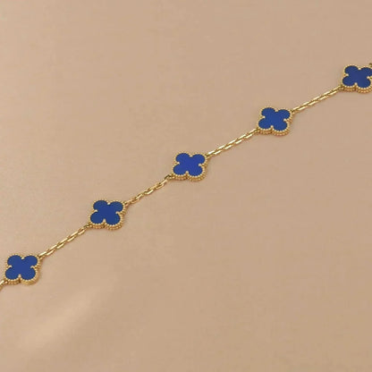 [Angela Schmuck]KLEEBLATT 5 MOTIVE BLAUER ACHAT ARMBAND