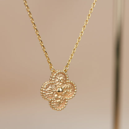 [アンジェラジュエリー]クローバー 15mm ブロンズネックレス