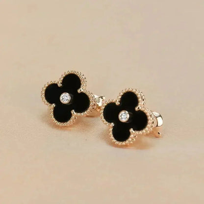 [Angela Schmuck]CLOVER MEDIUM 1 MOTIFS ONYX DIAMOND OHRRINGE