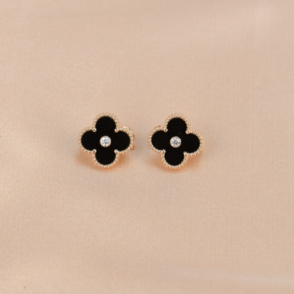 [Angela Schmuck]CLOVER MEDIUM 1 MOTIFS ONYX DIAMOND OHRRINGE