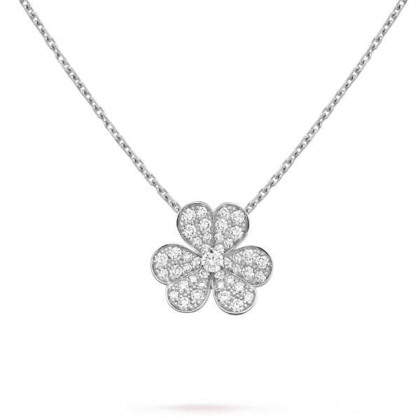 [アンジェラジュエリー]クローバーダイヤモンドネックレス シルバー
