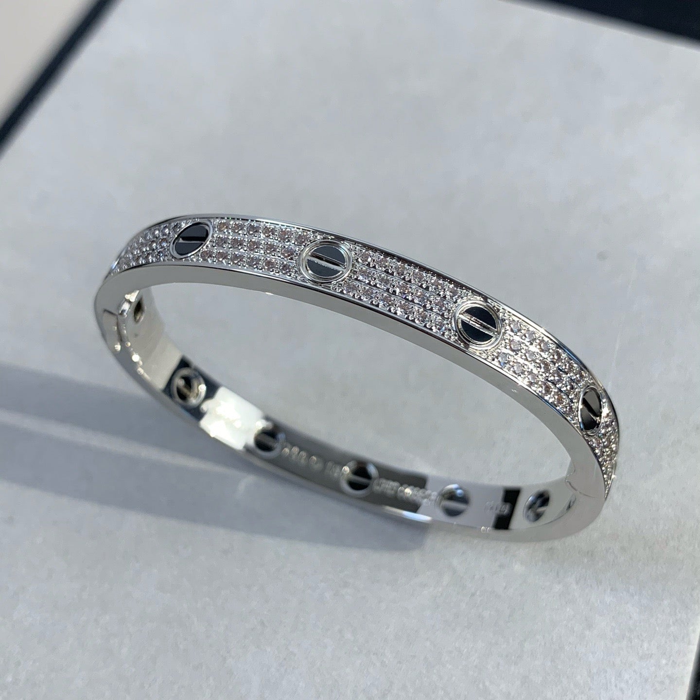 [Angela Schmuck] Liebesarmband, 6,1 mm, mit Diamanten besetzt, Keramik 