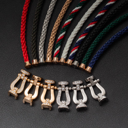 [Angela Jewellery]FORCE GROSSES HUFEISENARMBAND MIT VOLLMUNDDIAMANTEN, SILBER 