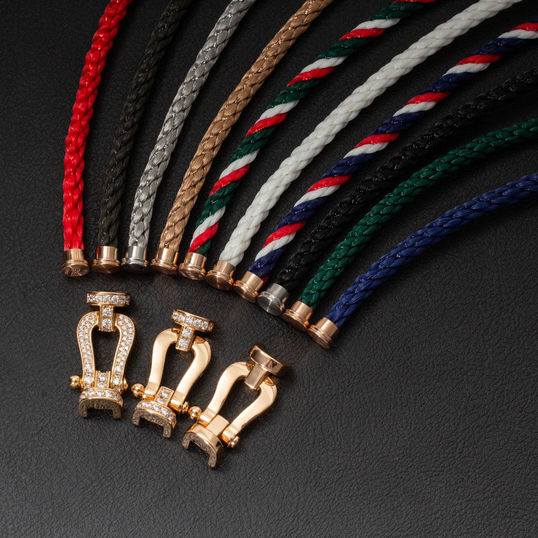 [Angela Jewellery]FORCE GROSSES HUFEISEN-HALBDIAMANTARMBAND SILBER