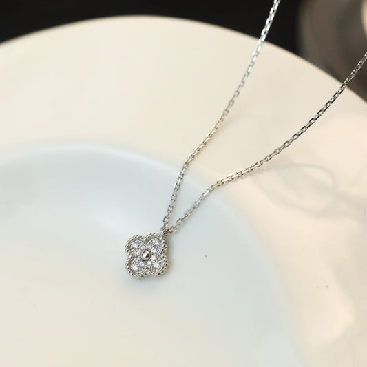 [アンジェラジュエリー]クローバー ミニ 9.5mm ペンダント ダイヤモンドネックレス
