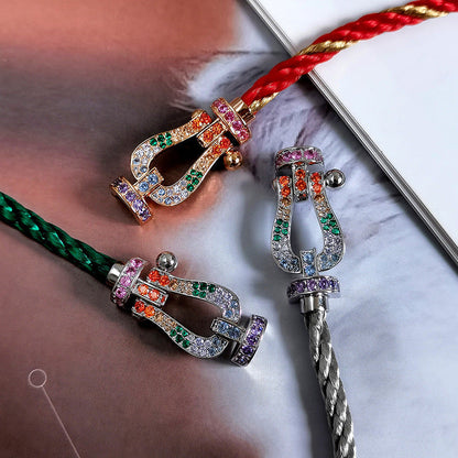 [Angela Jewellery] FORC großes Hufeisen farbigen Diamanten Armband Silber 