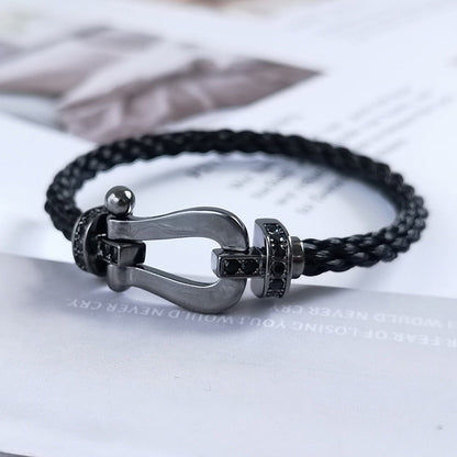 [Angela Schmuck]FORCE GROSSE SERIE HUFEISEN SCHWARZES SAMURAI-ARMBAND 