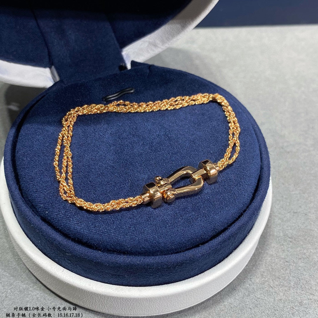[Angela Schmuck]FORCE KLEINES HUFEISEN-DIAMANTKETTEN-SEILARMBAND 