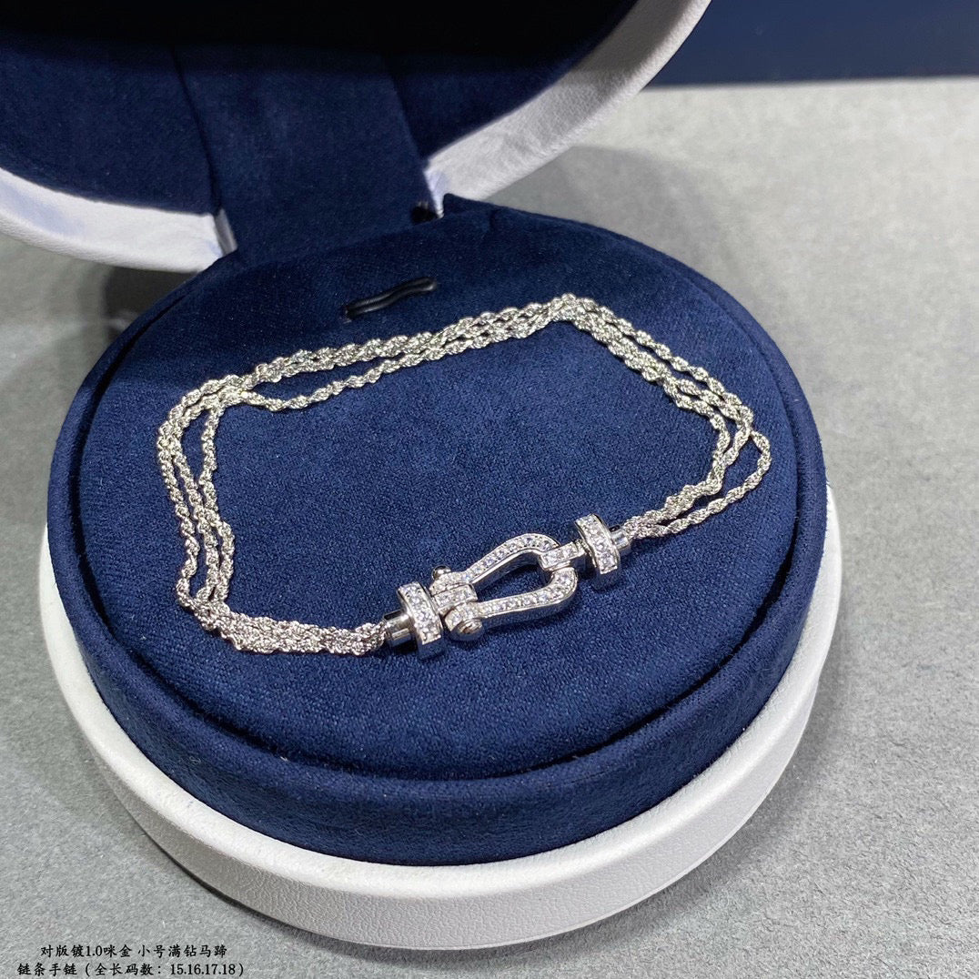 [Angela Schmuck]FORCE KLEINES HUFEISEN-DIAMANTKETTEN-SEILARMBAND 