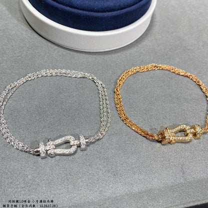 [Angela Schmuck]FORCE KLEINES HUFEISEN-DIAMANTKETTEN-SEILARMBAND 