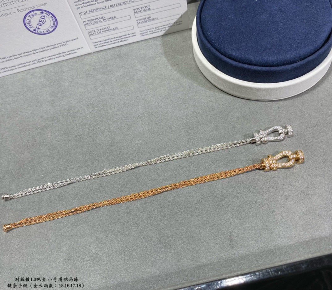 [Angela Schmuck]FORCE KLEINES HUFEISEN-DIAMANTKETTEN-SEILARMBAND 