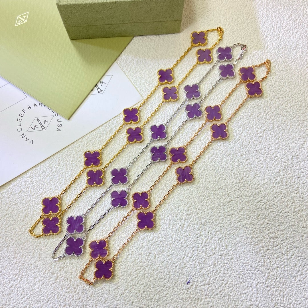 [Angela Jewellery]CLOVER 10 MOTIFS  PURPLE VIOLET  NECKLACE