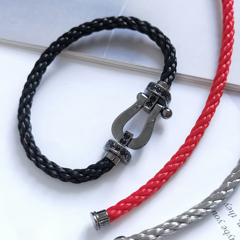 [Angela Schmuck]FORCE GROSSE SERIE HUFEISEN SCHWARZES SAMURAI-ARMBAND 