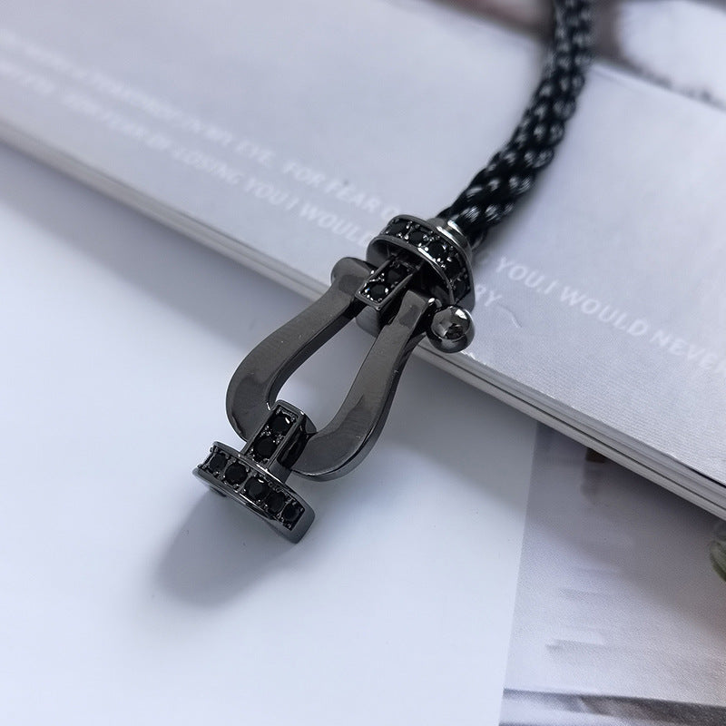 [Angela Schmuck]FORCE GROSSE SERIE HUFEISEN SCHWARZES SAMURAI-ARMBAND 