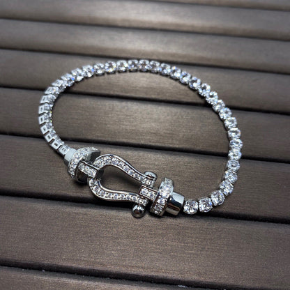 [Angela Schmuck]FORCE HORSESHOE DIAMOND TENNIS ARMBAND 